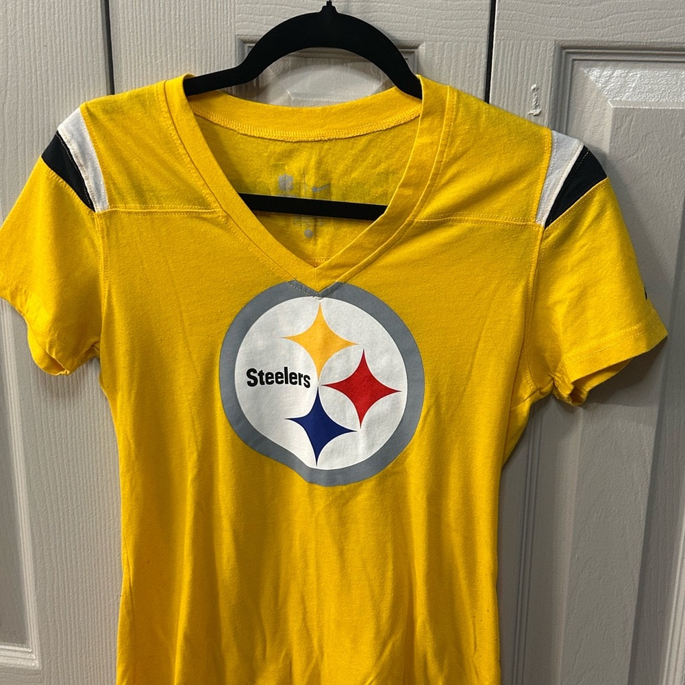 Pittsburgh Steelers Yellow V-Neck T-Shirt